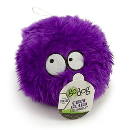 godog furballz tough plush dog toy with chew guard technology, purple, large