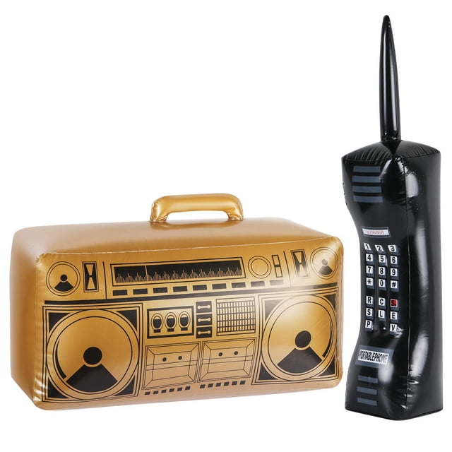Boombox inflable para teléfono móvil y radio, fiesta de los 80 y 90
