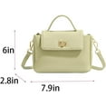 thumbnail image 6 of Women's Handbags Fashionable Solid Color Soft Leather Crossbody Bags (green), 6 of 9