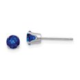 thumbnail image 1 of 14K White Gold 4mm Sapphire Stud Earrings, 1 of 2