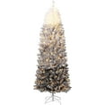 thumbnail image 3 of HOBLOC Slim Artificial Christmas Tree，Gradient Stable Metal Stand Christmas Tree，Space-Saving Christmas Tree for Home & Office,6FT,White&Black, 3 of 9