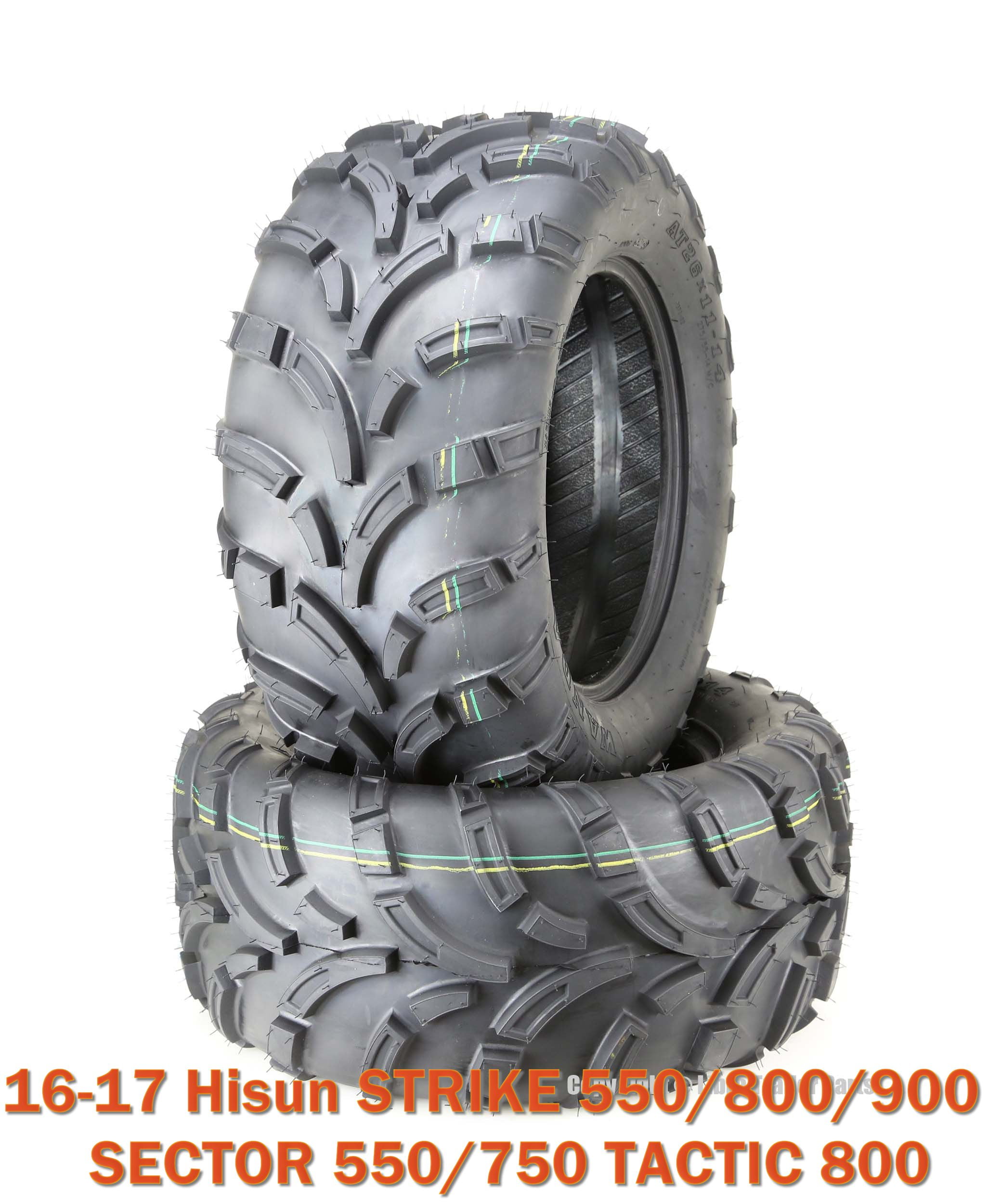 (2) 26x11-14 Rear Tires 16-17 HISUN Strike 550/800/900 Sector 550/750 ...