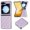 Purple, variant on for Samsung Galaxy Z Flip 6 Case Glitter with Plating Bumper Frame, Bling PU Leather Hard PC Anti-Scratch Shockproof Lightweight Slim Case for Samsung Galaxy Z Flip 6 Phone Case, Purple