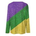 thumbnail image 5 of Aloohaidyvio Mardi Gras Clothing,Womens Mardi Gras Party Top Long Sleeve Mask Shiny Glitter Print Crew Neck T-Shirt, Mardi Gras Shirts, 5 of 5