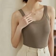 thumbnail image 5 of Womens Tank Top Wide Strap Undershirt Workout Yoga Shirt Cotton Camisole with Shelf Bra, 5 of 5