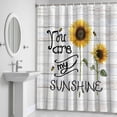 thumbnail image 5 of Farmhouses Sunflowers Shower Curtain for Bathroom Decor, You Are My Sunshine Grey Wood Grain Waterproof Fabric Shower Curtain, 72"x78" Set with 12 Hooks, 5 of 9