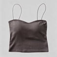 thumbnail image 2 of Sevevn Women's Basic Spaghetti Strap Crop Top Camisole Sleeveless Tube Cami Shirts Tank Tops With Removable Padding Dark Gray Free Size, 2 of 6