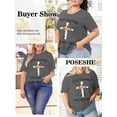 thumbnail image 4 of XCHQRTI Christian Shirts for Women Plus Size Tshirts Cross Faith Shirt Short Sleeve Oversized Graphic Tee, 4 of 10