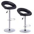 thumbnail image 1 of Gymax Tabourets de Bar Réglables en Cuir PU 2 Pcs Noir, 1 of 9