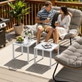 thumbnail image 4 of Crestlive Products 2-Pack 15.7" x 15.7" Outdoor Side Table, All-Weather Aluminum Square Patio End Table, White, 4 of 6