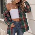 thumbnail image 6 of Womens Flannel Shirts Long Sleeve Button Down Casual Fall Plaid Top, 2XL, 6 of 6