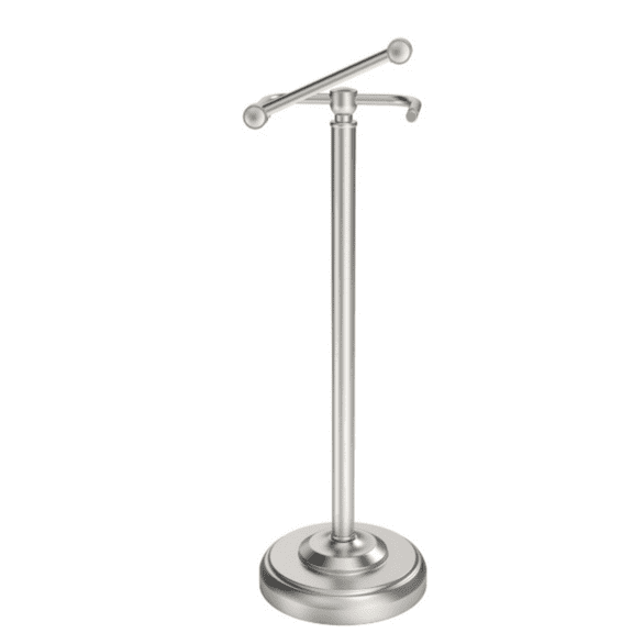 Toilet Paper Holder Stand, Brushed Nickel Toilet Paper Holder Free Standing, Post Pivoting Design & Stable Weighted Base