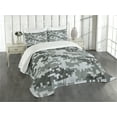 thumbnail image 3 of Ambesonne Camo Quilted Bedspread Set 3 Pcs, Pixel Effect Digital Grey, Queen Size, Grey Pale Grey Grey, 3 of 5