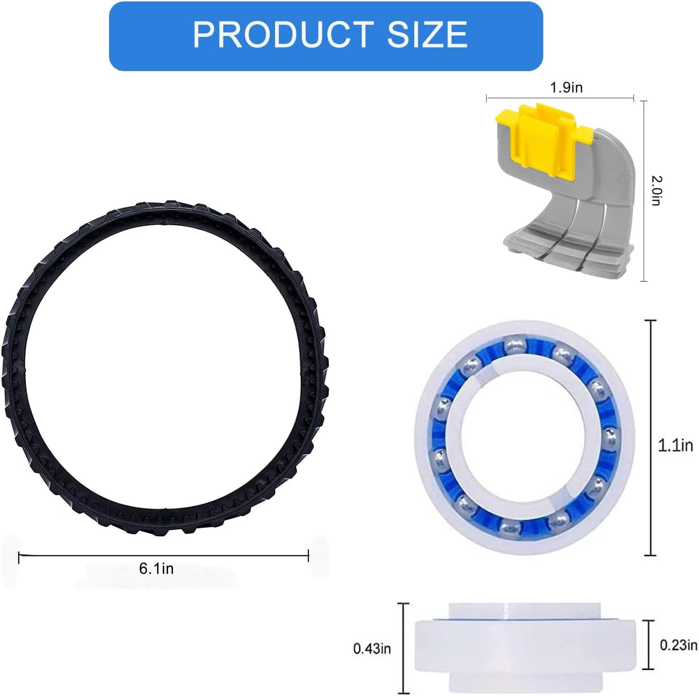 Upgrade 8-Wheel Drive Track & Cyclonic Scrubber Brushes Kit for MX8 MX6 Elite Pool Cleaner, Replacement Drive Shaft & Bearing Set, Replaces R0526100 R0714400 R0525100 R0527000