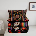 thumbnail image 5 of meiyoeat Eclectic Mexican Full Size Comforter Sets For Men Women,Sugar Skull Print Bedding Comforter Set,Black Multicolor,Black Reversible,3-Piece,1 Comforter and 2 Pillowcases, 5 of 7