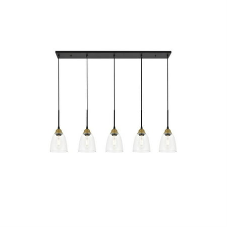 

Living District Felicity 5 light brass and black Pendant