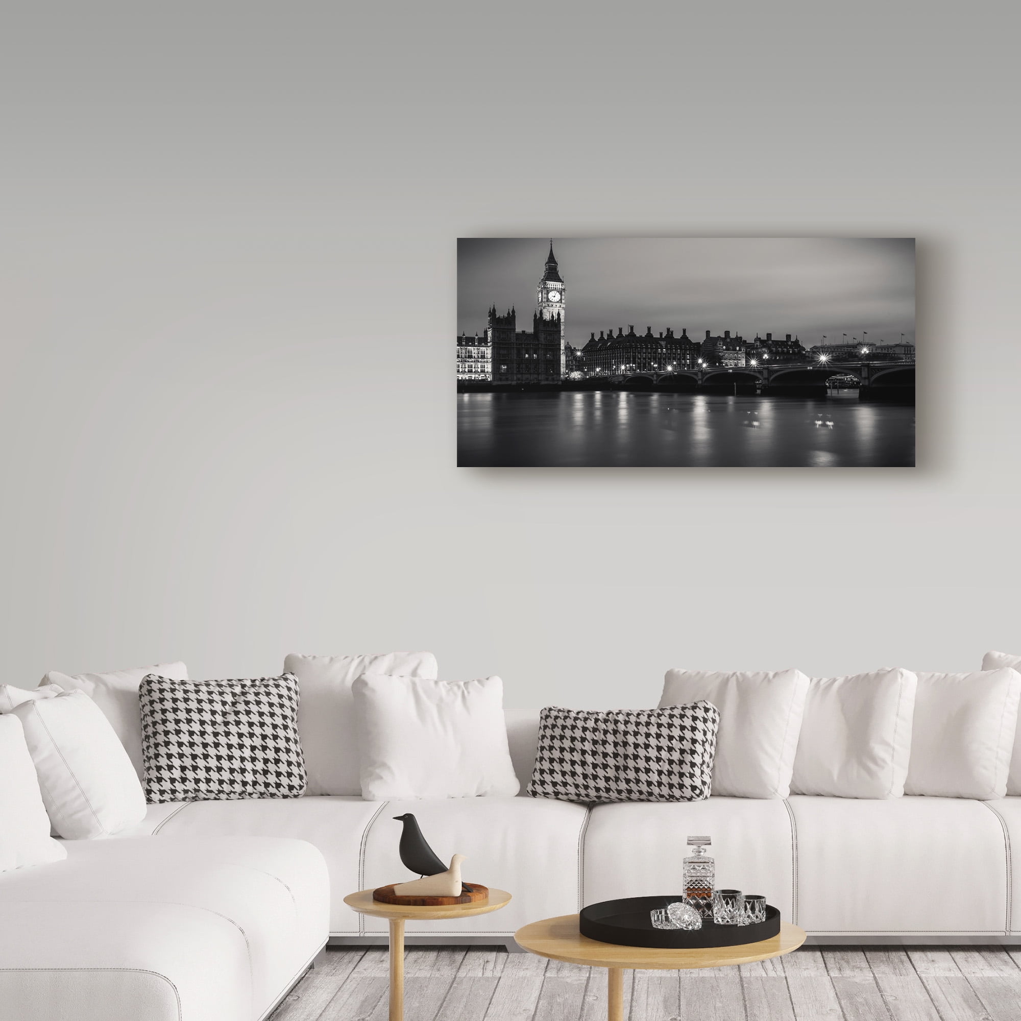 Trademark Fine Art 'Big Ben Black And White' Canvas Art by Giuseppe Torre
