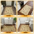 thumbnail image 5 of Ottomanson Floral Area Rug 3'3" x 4'7" - Non Slip Low Pile Carpet, Beige, 5 of 12