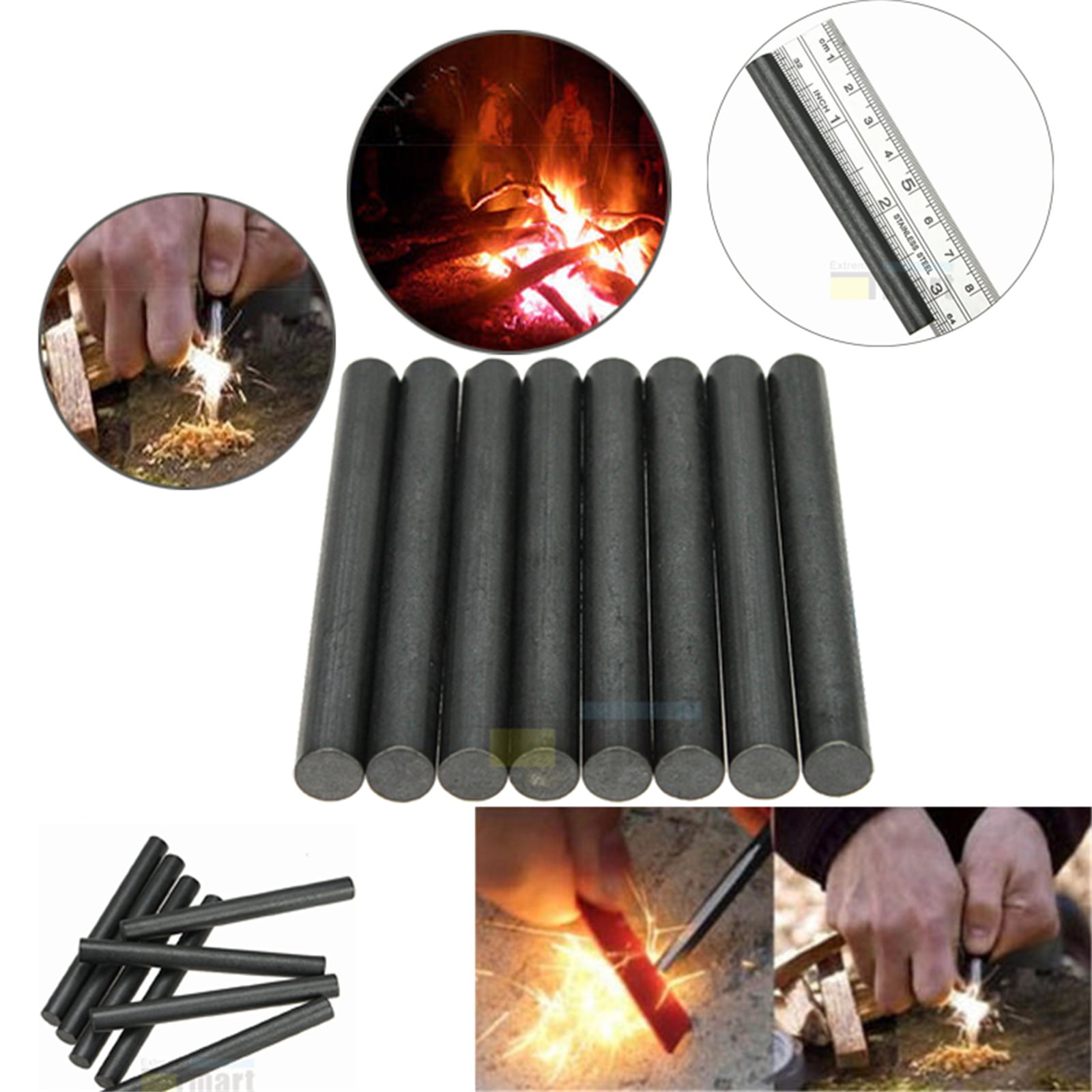 5/16" Flint Fire Starter 8PCS DIY Ferrocerium Survival Magnesium Rod
