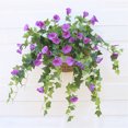 thumbnail image 2 of Bearachild Guirnalda de flores de trompeta artificial, vid de simulación, flor de plástico para colgar en la pared Plantas Artificiales violeta, 2 of 6