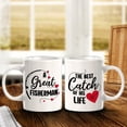 thumbnail image 3 of Designs ByLITA A Great Fisherman The Best Catch Of His Life 11oz Plastic Coffee Mug (2 Pack) | Cute Matching Couple Coffee Cups, 3 of 6