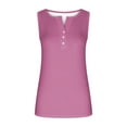 thumbnail image 6 of VEKDONE Button V-Neck Tank Tops for Women Summer Sleeveless Workout Tanks Solid Color Slim Fit Tunics Tops Casual Lightweight Basic Tees Shirts Vests Purple Large, 6 of 7
