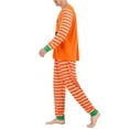 thumbnail image 2 of Argulvti Ensemble de Pyjamas Assortis pour la Famille, Haut à Manches Longues à Col Rond à Rayures d'Halloween avec Imprimé Citrouille + Pantalon Long pour Parents et Enfants, 2 of 9