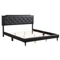 thumbnail image 3 of Deb Black Tufted King Panel Bed, 3 of 5