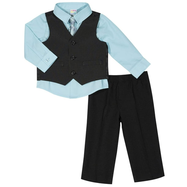 Healthtex Healthtex Baby Boy Vest, Woven Shirt, Vest, Pants & Tie 4pc