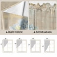thumbnail image 5 of Blue Hydrangea Swag Valances for Windows, Kitchen Window Curtains Over Sink, Flowers Leaves Butterfly Retro Khaki Window Treatment Curtains for Living Room/Bedroom Curtains 2 Panel Sets 36"x45", 5 of 8