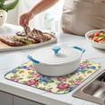 thumbnail image 4 of Microfibre Drying Mat for Kitchen Rose Floral Print Dish Drying Drainer Mat Absorbent Pioneer Drying Mat Washing Up for Glass, Plate & Cup 16inch X 18inch, 4 of 7