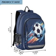 thumbnail image 2 of Flip-Top Backpack 17L Capacity Lightweight Bookpack Reflective Safety Strips & Adjustable Chest Strap Soccer Ball in Space, 2 of 7