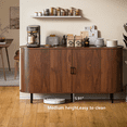 thumbnail image 6 of Waleaf 55" Sideboard Buffet Cabinet with Tambour Sliding Doors, Mid-Century Modern Fluted Console Table for Coffee Bar & Dining Room, 6 of 7