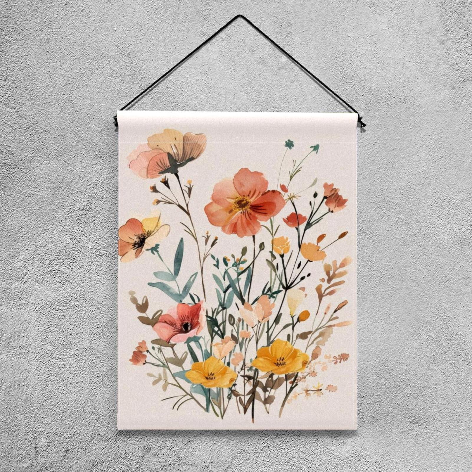 Cute Flowers Double Sided Garden Flag Decorative Weather Resistant Yard Flag, Large DIY Vertical Flag for Farmhouse Patio Lawn, 28x40 Inch