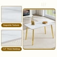 thumbnail image 6 of Hi loPres 5-Piece Dining Set, 47" White Faux Marble Table with 4 Shell White PU Chairs, 1.3" Thick Top and Stable Gold Metal Legs Suite, 6 of 11