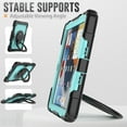 thumbnail image 5 of iPad 10.2 inch Case, iPad 9th/8th/7th Gen Case with 360° Ring Holder, Dteck Heavy Duty 3 in 1 Shockproof Bumper Full Body Drop Protection with Built-in Screen Protector, Black+Lightblue, 5 of 8