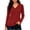 Red, variant on XRoczxe Women's V-neck long-sleeved ribbed knit top, casual solid color lightweight pullover | suitable for everyday commuting and all-day wear.