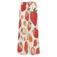thumbnail image 5 of Strawberry Fruit Watercolor Women's Casual Wide Leg Pants Comfort Pockets Elastic Waist Loose Fit Pants, 5 of 7