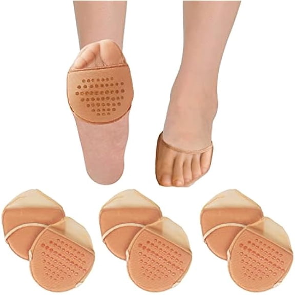 Eryueer 3 Pairs Women's Toe Topper Socks Non Slip Toe Cover No Show Half Socks with Cushion Pad