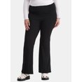 thumbnail image 2 of No Boundaries Ribbed Flare Leggings, 32'' Inseam, 2-Pack, Women's Plus, 2 of 7