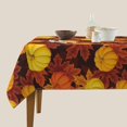 thumbnail image 4 of Fall Pumpkin Tablecloth 54x54 Inch Square Autumn Thanksgiving Table Cloth Dust-Proof Wrinkle Resistant Rustic Tablecloth for Holiday Kitchen Dining Room Party Picnic Indoor Outdoor, 4 of 6