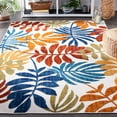 thumbnail image 4 of SAFAVIEH Cabana Elouise Botanical Indoor/Outdoor Area Rug, Creme/Red, 4' x 6', 4 of 17