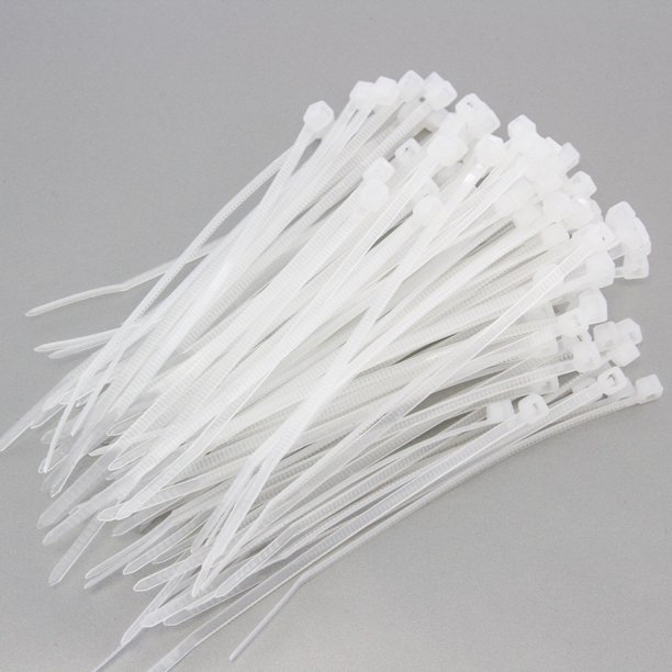 250 Heavy Duty 4 Inches 18 Pound Zip Cable Ties Nylon Wrap White Clear