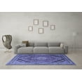 thumbnail image 3 of Ahgly Company Machine Washable Indoor Rectangle Persian Blue Traditional Area Rugs, 3' x 5', 3 of 4