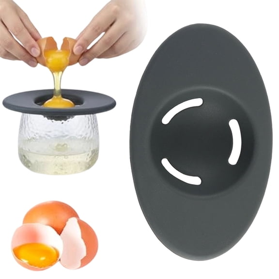 ZOURIH Silicone Egg Separators,Food-Silicone Egg White Separator,3-Slit Egg White Separator from Yolk for Baking,Must-Have Egg Separator tool,Black A