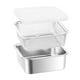 thumbnail image 5 of Recipiente de acero inoxidable para almacenar alimentos con colador, recipiente para preparar comidas, transparente 2000 ml, 5 of 9