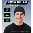 thumbnail image 2 of 2 Pieces Cotton Skull Caps for Men Women Helmet Liner Breathable Sleep Hat Chemo Headwear Running Cap, 2 of 7