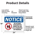 thumbnail image 2 of (2 Pack) No Alcohol Consumption OSHA Notice Sign 24 Inch X 18 Inch Plastic Sign, Weather Resistant, UV Protected for Workplace, Business, and Construction Site, Made in the USA, 2 of 8
