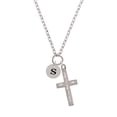 thumbnail image 2 of Delight Jewelry Silvertone Disc 1/2'' Initial - s - I Set You Apart Engraved Cross Zoey Necklace, 28", 2 of 4
