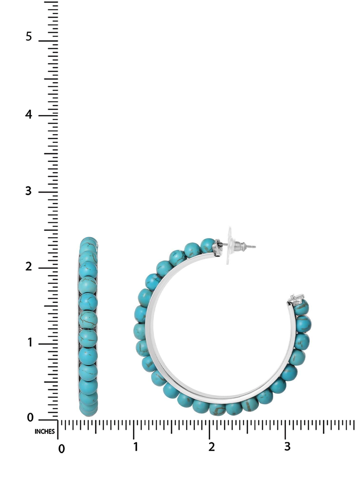 Jessica Simpson Faux Turquoise Half Hoop Earrings